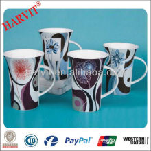 La taza de cerámica de alta calidad con la etiqueta / la porcelana fina imprimió la taza de la fábrica de Hunan